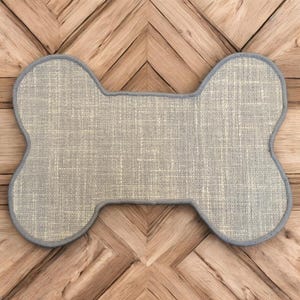 Tapis de nourriture pour animaux de compagnie en forme d&#39;os de chien - antidérapant, fibre scellé et élégant