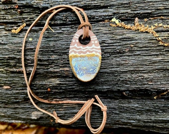 Water Pendant, Ceramic pendant, Elemental jewelry, Ayurveda inspired