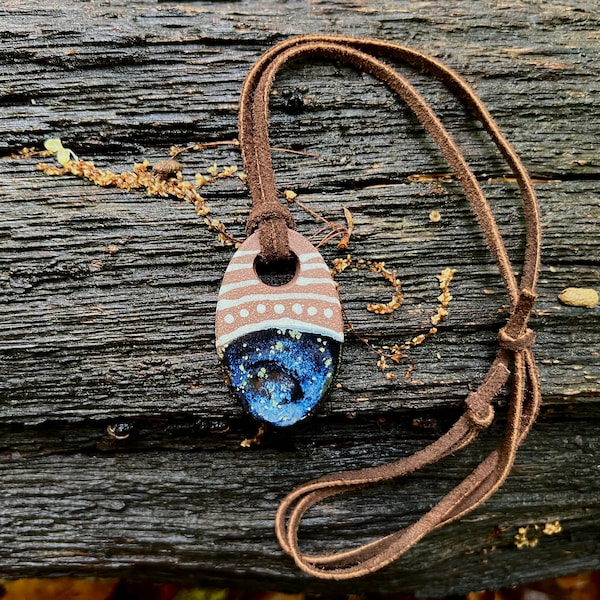 Ether Pendant, Ceramic pendant, Space jewelry, Ayurveda inspired