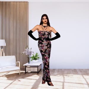 Louise Black Diamond Maxi Dress - Stunning Sleeveless Formal Gown for Women