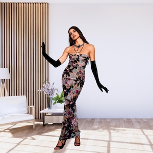 Louise Black Diamond Maxi Dress – Sophisticated Sleeveless Formal Gown for Evening Events