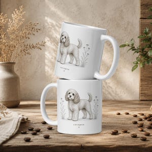 Cavapoo Hundskiss Keramisk Mugg | Minimalistisk Kaffekopp för Husdjursälskare