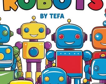 Robotar målarbok för barn och vuxna | Ny målarbok 2025 | Bästa målarboken | Enkel och djärv målarbok
