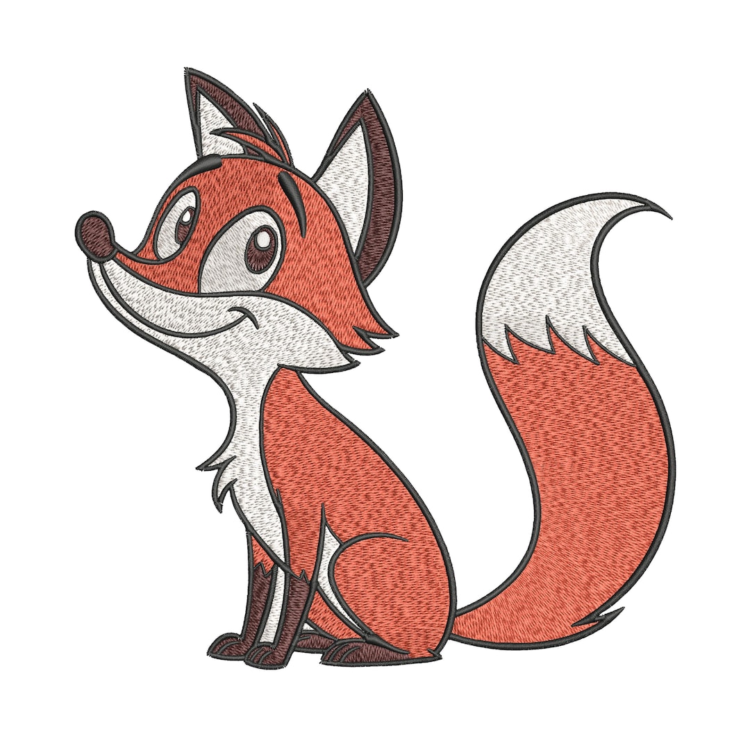 Smiling Fox Embroidery Designs Machine File 3 Sizes Cute Fox Digital ...