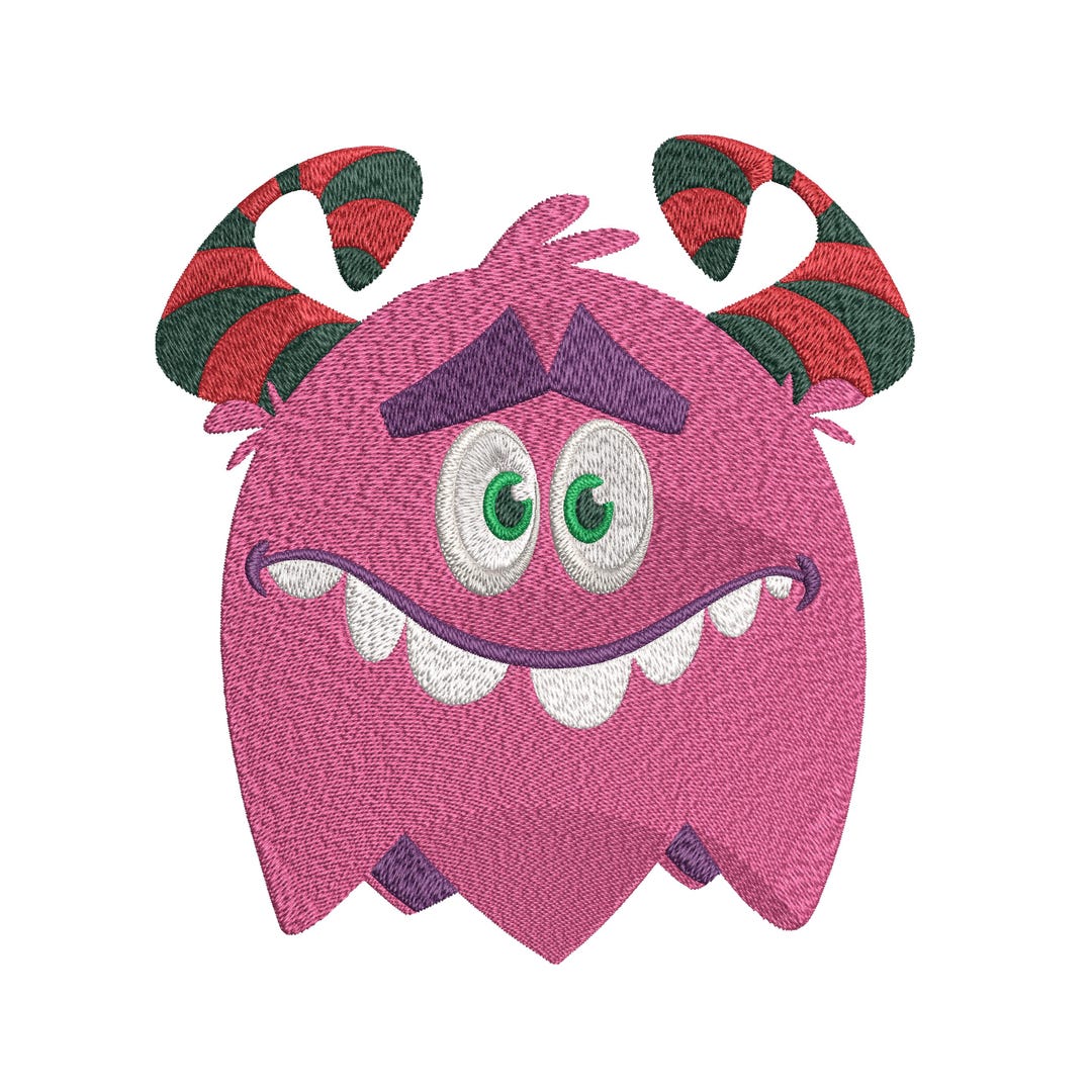 Monster Embroidery Pattern Baby Monster Embroidery Designs Machine File 3 Sizes Cute Monster ...