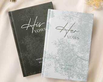 Custom Wedding Vow Books His Her Vow Books Bride Vow Groom Vow Elegant Wedding Journal Speech Notebook Gift for Couples