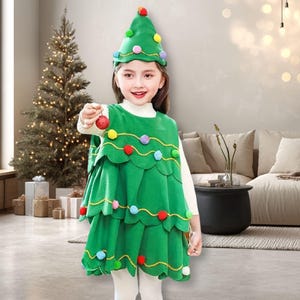 Kids Christmas Tree Costume With Star Headband – Festive Holiday Outfit For Boys & Girls - View #5