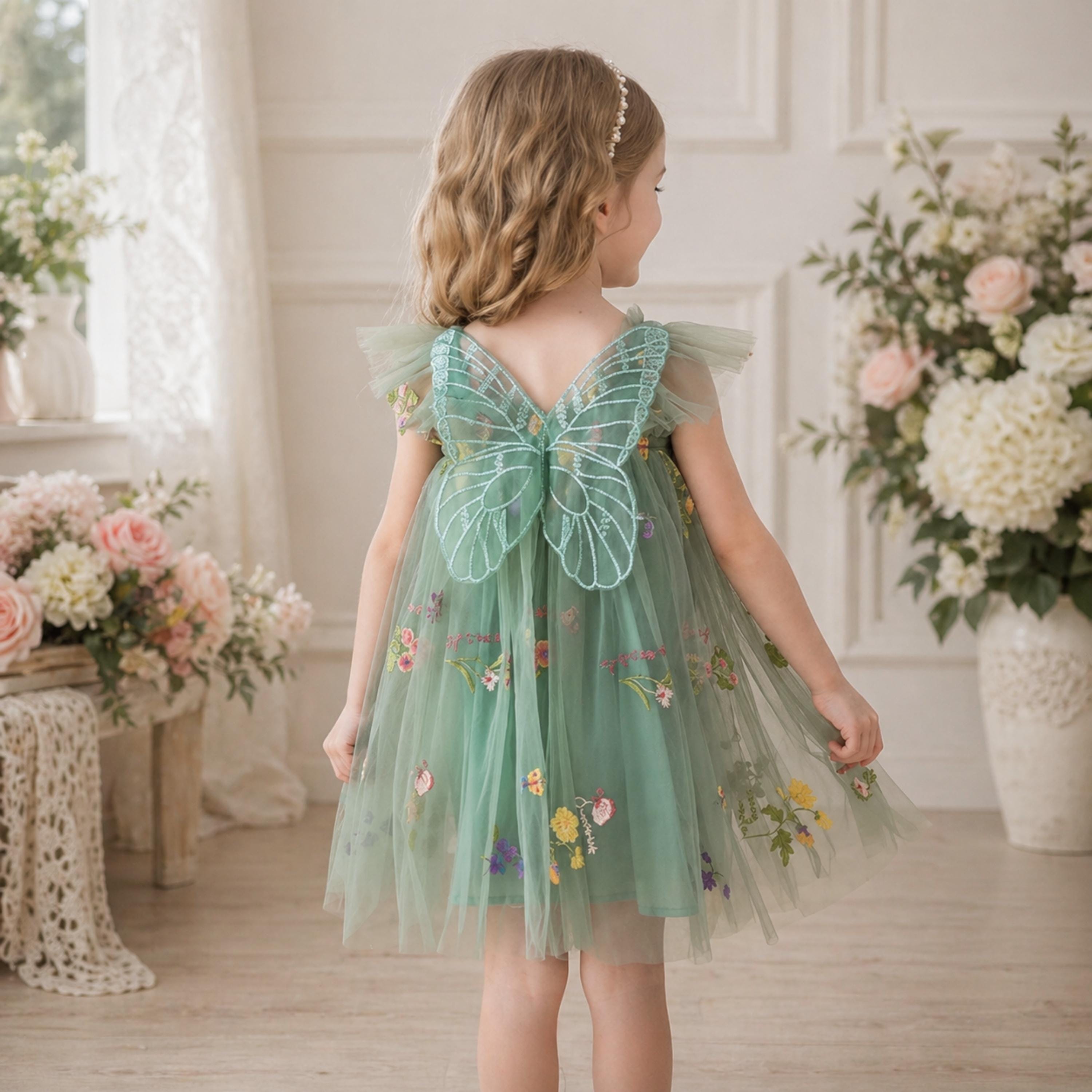 Sage Green Butterfly Dress - Etsy