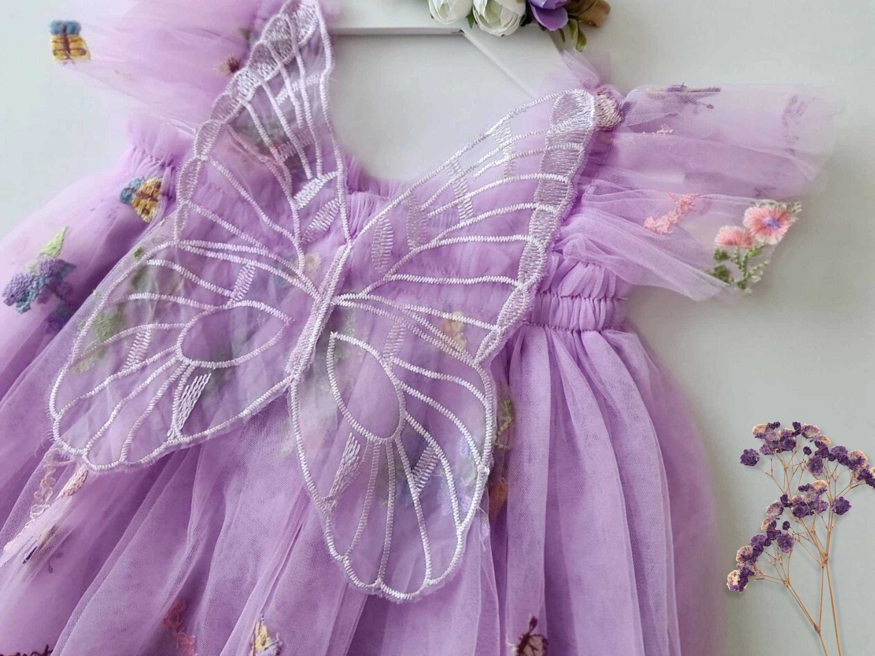 purple butterfly dress up Butterfly Twirl Dress with Wings & Headband, Blue/Purple