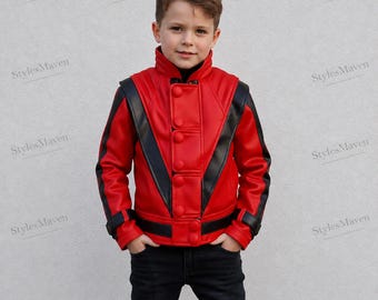 Kids Thriller Jacket Costume | MJ Red Thriller Jacket for Childrens