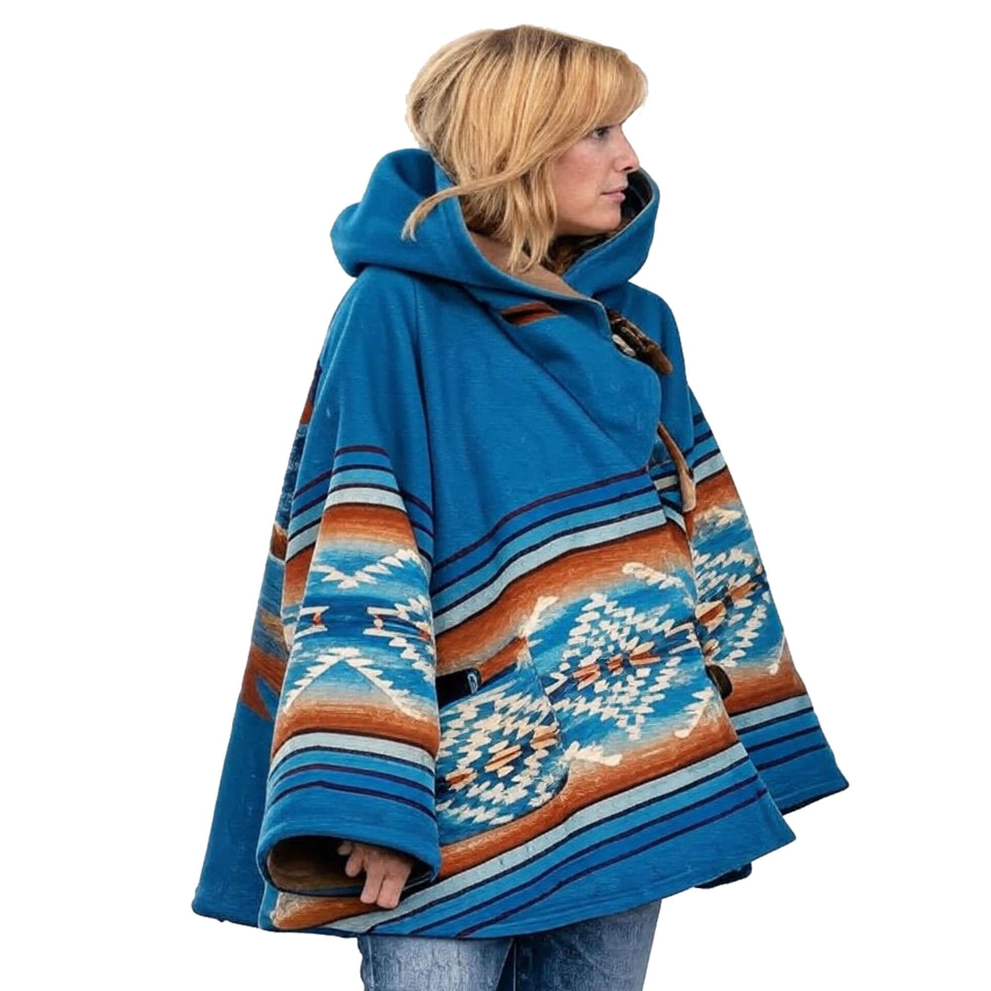 Poncho Beth Dutton Blue Coat Aztec Coat Beth Dutton Blue Poncho