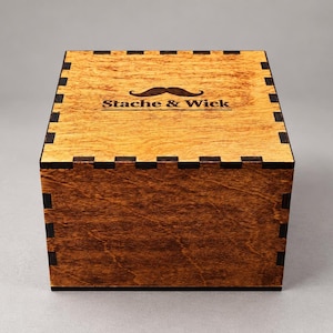 Wooden Candle Box, Birch Wood Keepsake with Engraved Lid