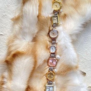 Vintage Gold Watch Bag Chain, Gold Clock Bag Strap,Grunge Bag Accessory,Unique Pearl Watch Bag Chain, Y2K Watch Bag Strap, Unisex Watch Gift