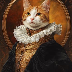 Renaissance Portraits, Commander Pet Portraits,Cat Portraits,Royal Cat Portraits,King Pet Portraits,Custom Pet Portraits,Queen Pet Portraits
