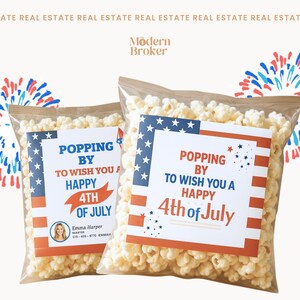 4th July Pop By Tags | Firework Summer Real Estate Pop by Tag | Real Estate Marketing | Independence Day Realtor Pop by Tags | Realtor Canva