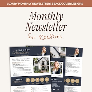 Luxury Real Estate Newsletter Bundle – Monthly Editable Canva Templates (Digital Download)