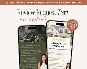5 Textable Realtor Review Request Templates | Canva Agent Marketing Feedback Card & SMS Scripts