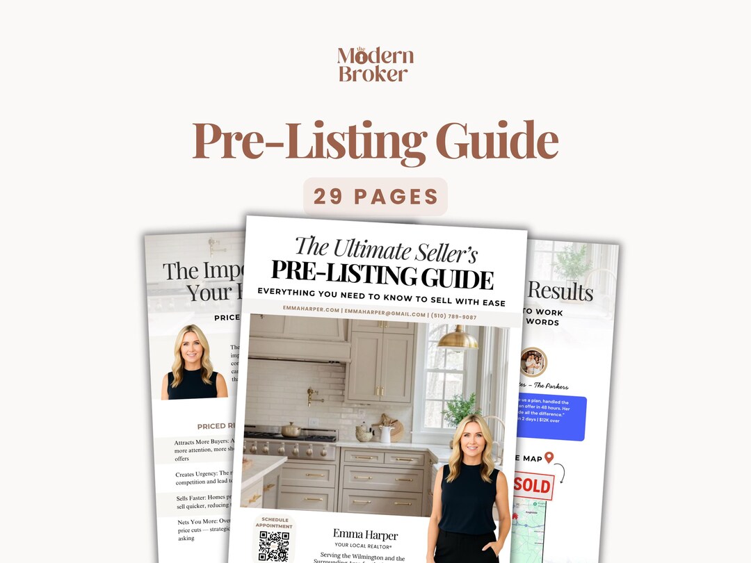 Real Estate Pre-listing Guide Template – 29-page Editable Canva Design ...