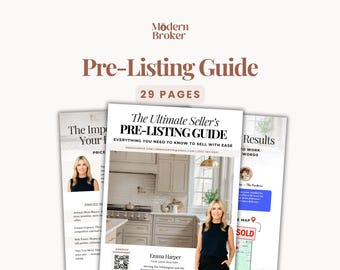 Modelo de Guia de Pré-Listagem de Imóveis – Design Canva Editável de 29 Páginas (Download Digital)