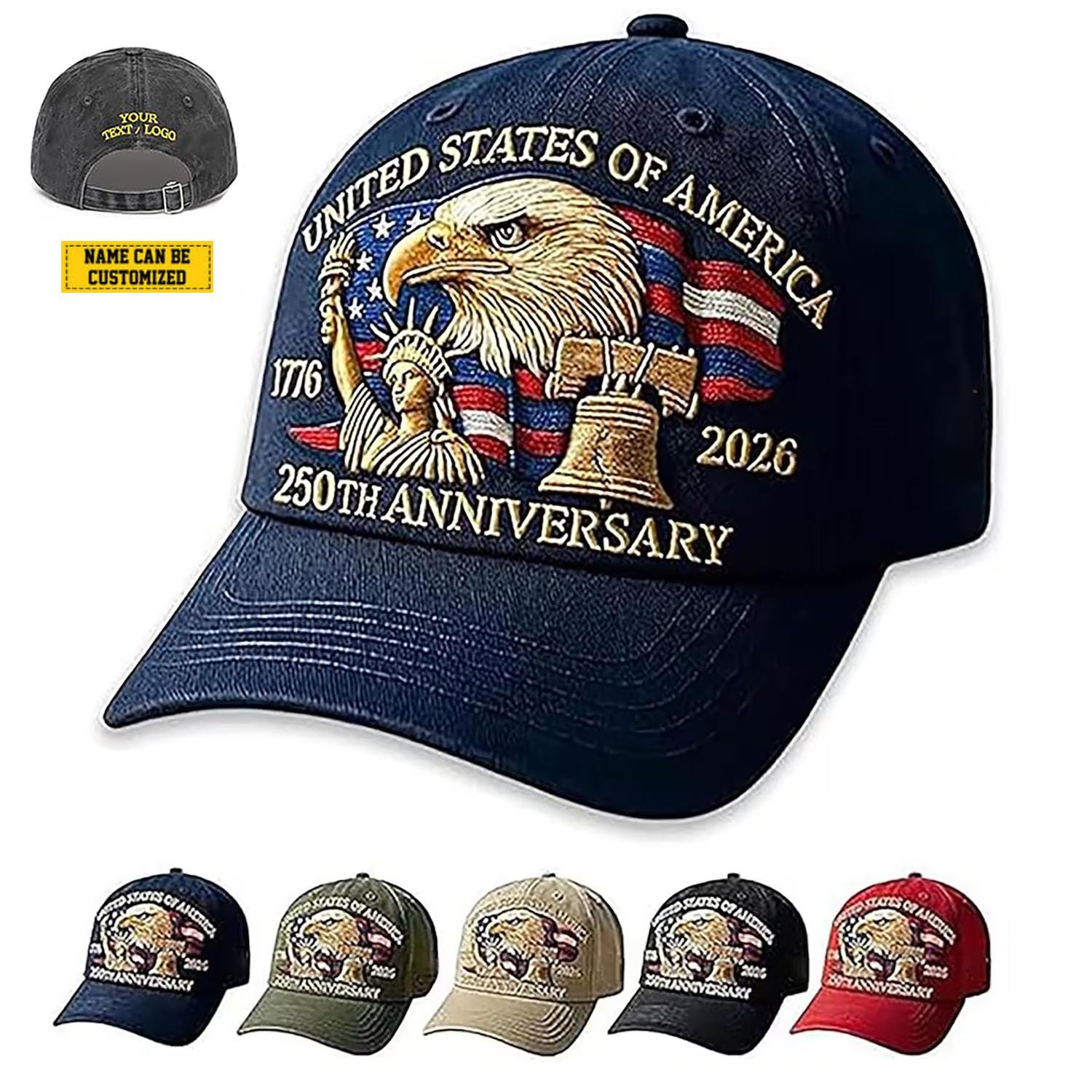 Cappello ricamato USA, berretto da baseball patriottico, cappello unisex del 4 luglio, cappello a lettera a blocchi USA, cappello da baseball USA, cappello rosso usa - Italia