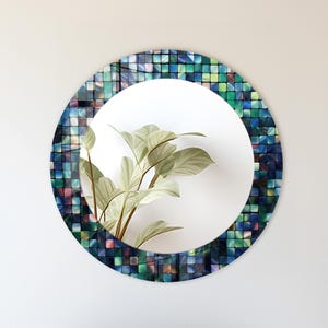Bathroom Round Mirror Wall Decor, Elegant Mirror Wall Art, Tempered Glass Wall Mirror, Modern Living Room Art Mirror, Home Aesthetic Decor