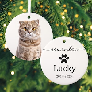 Custom Pet Portrait Ceramic Ornament – Custom Photo Keepsake, Pet Loss Gift,Personalized with Name, Pet Memorial or Gift for Pet Lovers