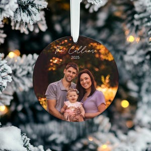 Gepersonaliseerde familiefotoornament, aangepaste kerstportret aandenken, fotoornament foto, vakantiecadeau voor familie, kerstboomdecoratie
