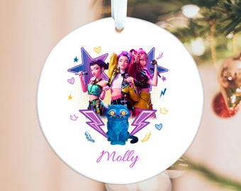 Personalized Huntrix Christmas Ornament, Custom Kpop Demon Hunter Ornament, KPDH Saja Boys Ornament, Gift for Kpop Fans and Collectors