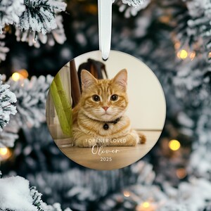 Personalized Pet Memorial Ornament,Cat Remembrance Gift,Forever Loved Keepsake,Sympathy Gift for Pet Loss,Custom Pet Name Christmas Ornament