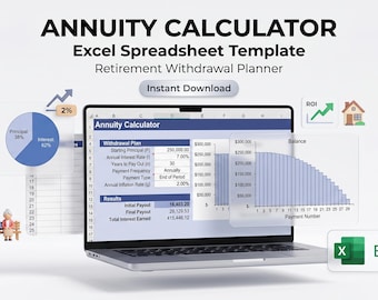 Rentenrechner Tabelle Excel Google Sheets Vorlage | Ruhestand Ein- & Abzug Planer Digitaler Download
