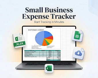 Expense Tracker für kleine Unternehmen | Excel & Google Sheets Budget Vorlage | Expense Tracker Tabelle mit Tortendiagramm