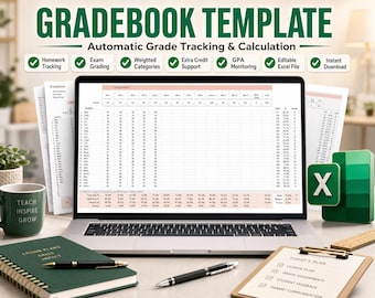 Google Sheets Notenbuch Vorlage für Lehrer | Excel Schüler Notenspiegel | Automatische Mittelwerte & Reports