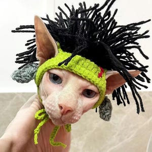 Handmade Cat Hats,pet costumes, cat costumes, knit hat, cat hats, pet hats, cats,Punk style hat,Winter Hats for Cats , Cat Accessories ,