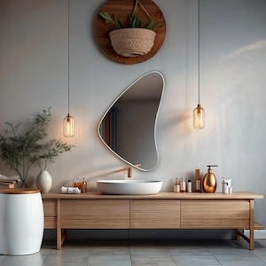 Asymmetrical Wall Mirror: Modern Abstract Triangle Design
