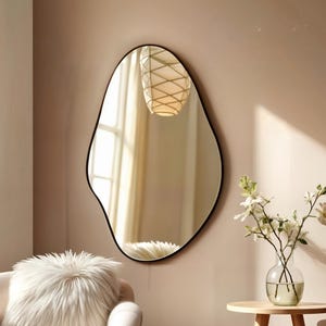 Irregular Wall Mirror: Modern Wavy Design, Elegant Home Decor