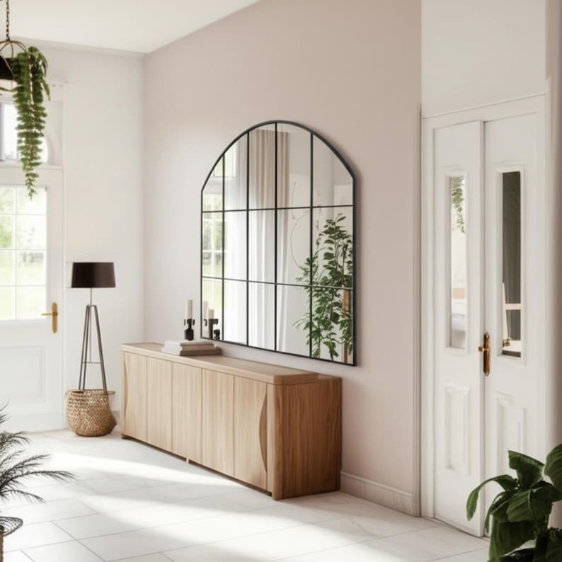 ElegantMirrorArt Gothic Arch Window Pane Mirror