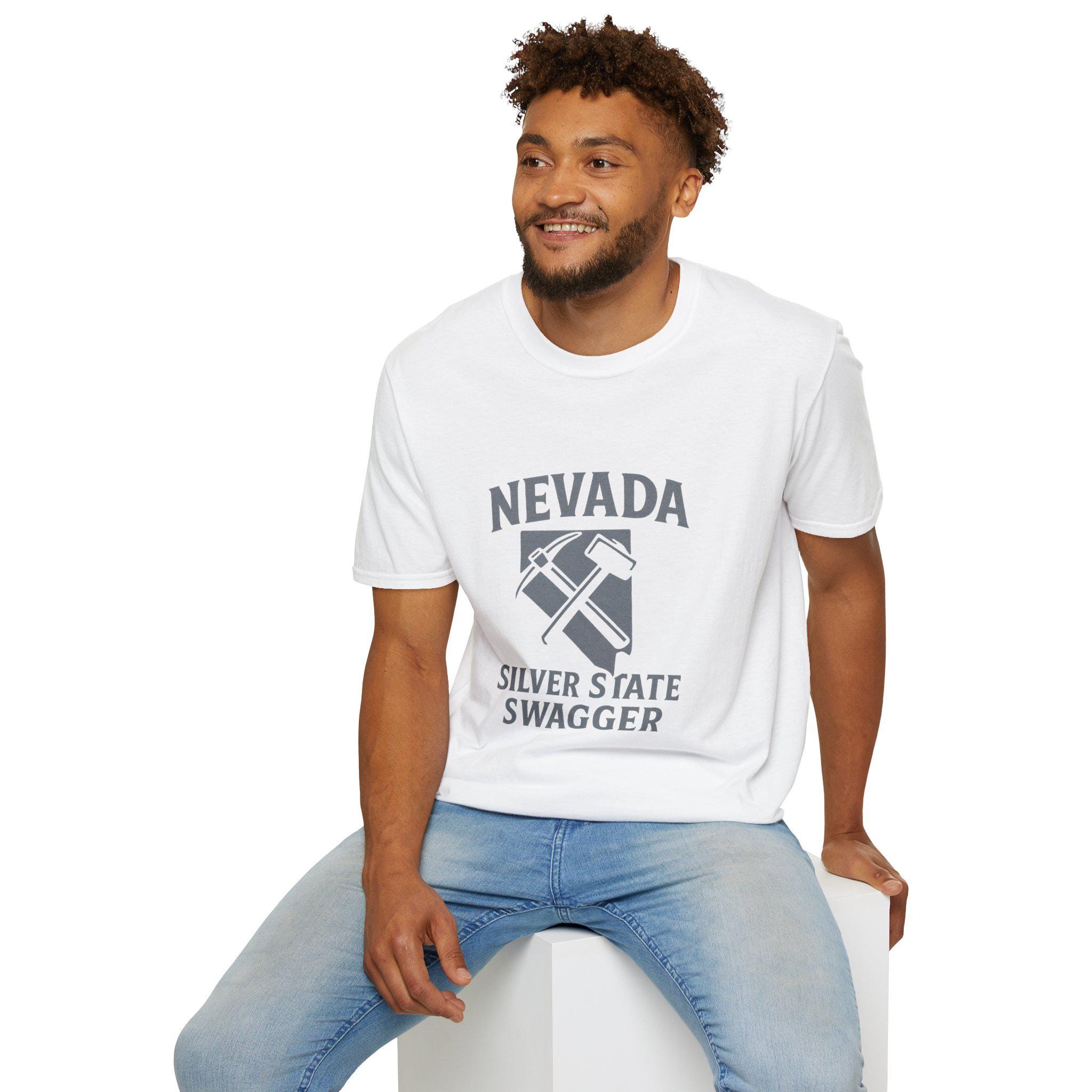Nevada T-shirt Silver State Swagger Vintage Mining Tools Emblem 