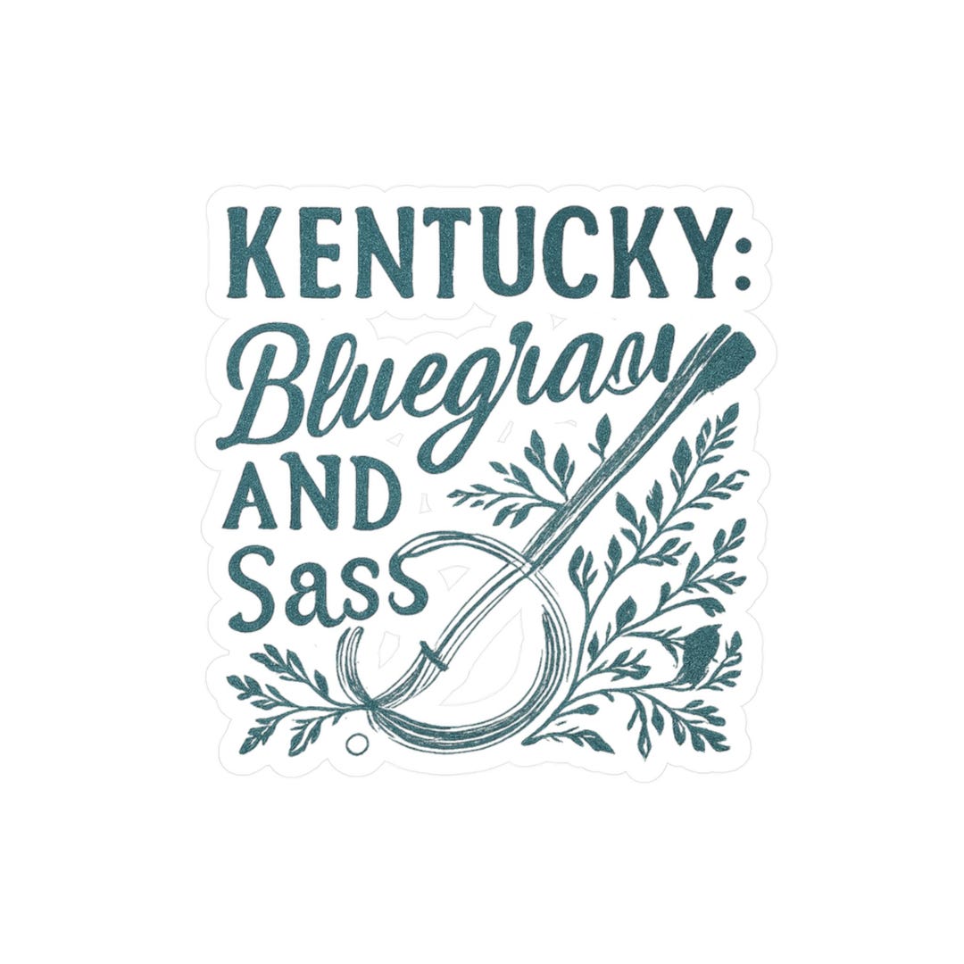 Kentucky Bluegrass and Sass Sticker | Banjo Floral Gift | Southern ...