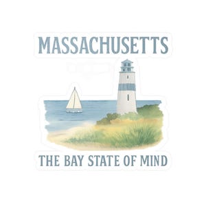 massachusetts cape cod sticker | bay state gift | new england coastal art