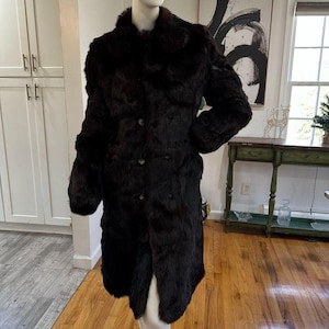 Black Faux Fur Long Coat: Elegant Mink Style
