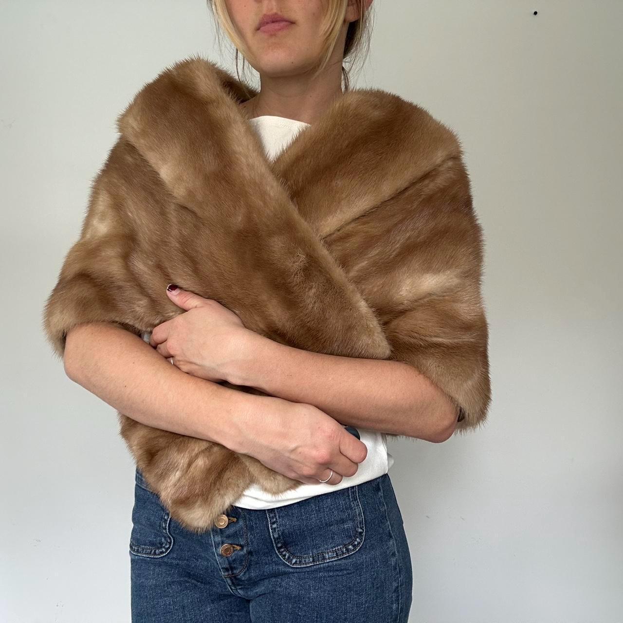 mink faux fur shawl
