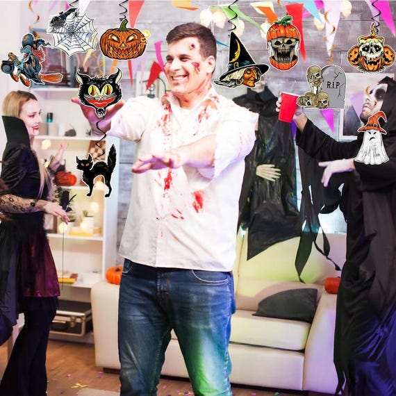 Halloween Party Decorations Set Happy Birthday Banner With Halloween ...
