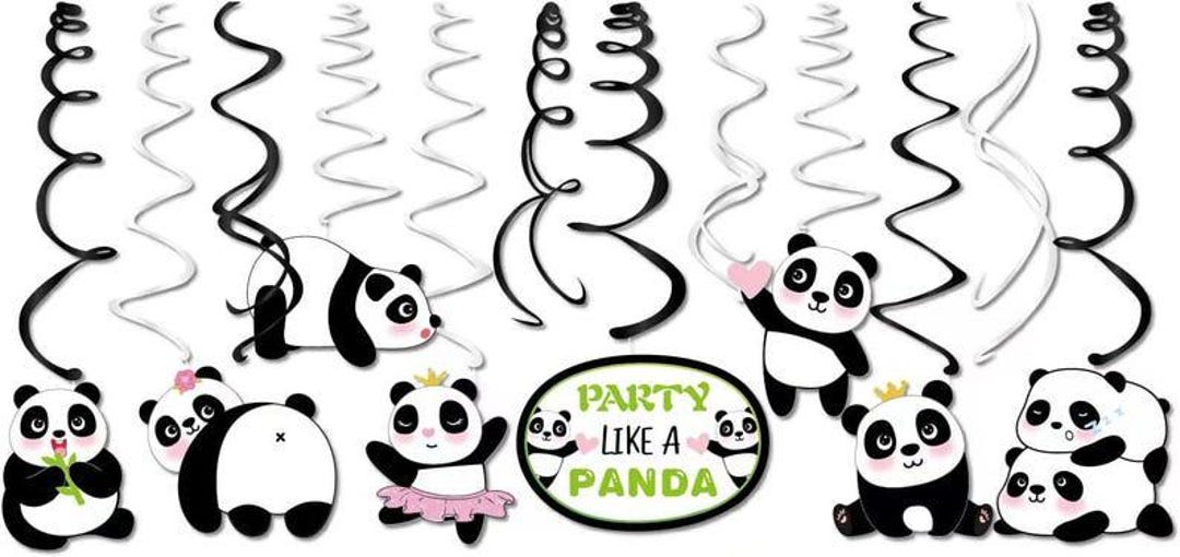 Panda Hanging Swirl Decorations, Cute Panda Bear Ceiling Streamers ...