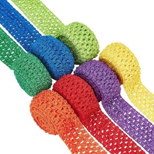 crochet headbands for tutu dresses Amazon.com: BENECREAT 15 Yards 1.5" Wide Elastic Crochet Headband 7-Color Ribbon Crochet Stretch Trim for Hair Accessories and Tutus Dresses, 2.18 Yards per Roll