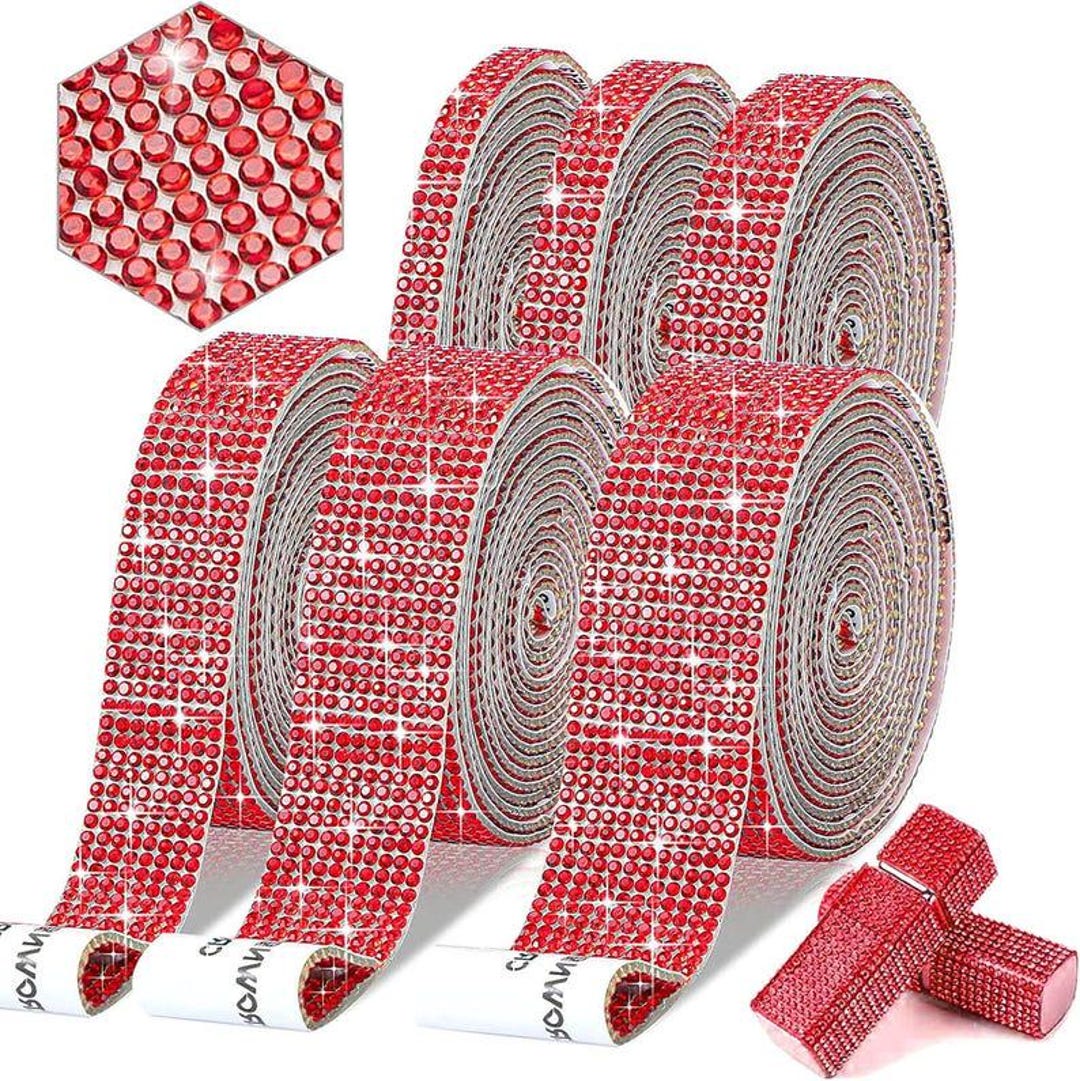 Wide Rhinestone Ribbon 6 Self-adhesive Rhinestone Ribbon Crystal Diamond Bling Ribbon DIY ...