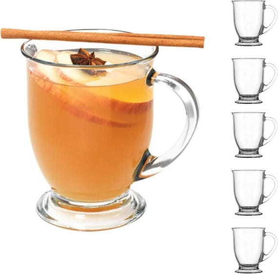 Caf Glass Coffee Mugs, 16 Oz, Set of 6 - Etsy