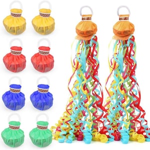 Colorful Streamer Poppers, No Mess Multi-color Paper Crackers, Hand Throw Confetti Streamers Party Celebrations
