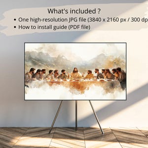 Spiritual artwork of The Last Supper, a timeless depiction of Jesus with his disciples, ideal for elegant religious digital art.
