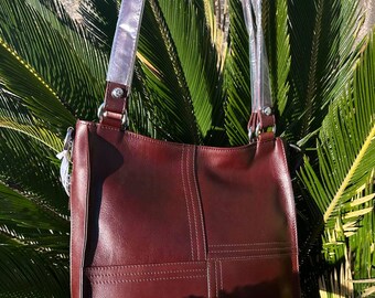 Leather bag in chocolate color