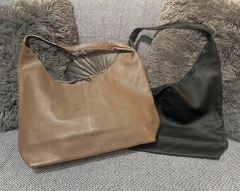 Large Genuine Leather Shopper Bag